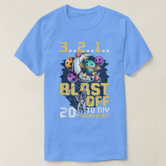 Blast Off To My 20th Solar Orbit, 20th Birthday As T-shirt (Design voorkant)