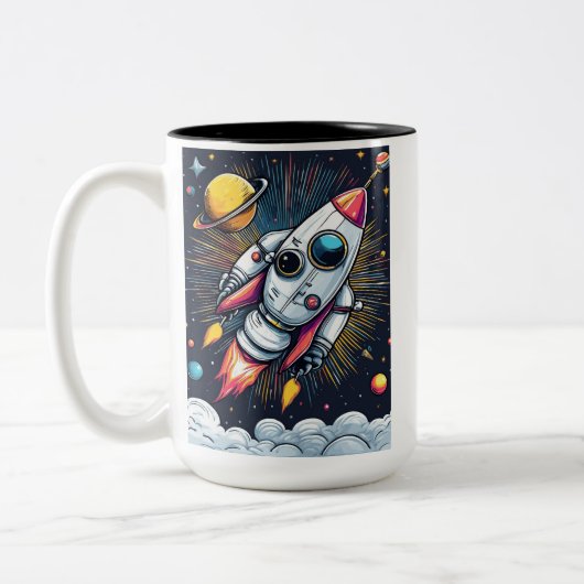 Blast Off! Tweekleurige Koffiemok (Links)