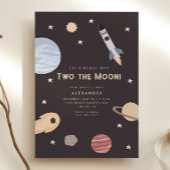 Blast Off Two the Moon Kinder ruimteverjaardag Kaart