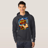 BLAST! Retro Pop Art Rocket Explosion Hoodie (Voorkant volledig)