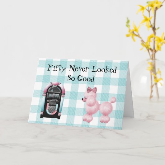 Blast van het afgelopen 50e verjaardag Wenskaart Kaart (Gele Bloem)