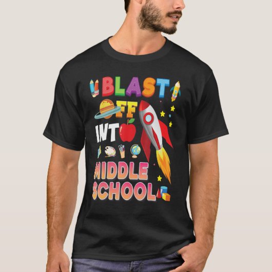Blast van school naar middelbare school teruggaan t-shirt (Voorkant)