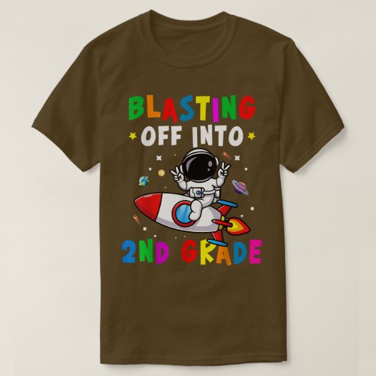 Blasting Off Into 2nd Grade Back To School Boys Ki T-shirt (Design voorkant)