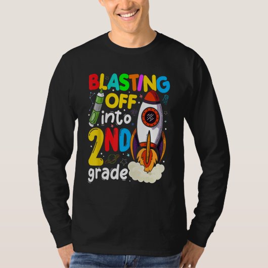 Blasting Off Into 2nd Grade Cute Team Second Grade T-shirt (Voorkant)