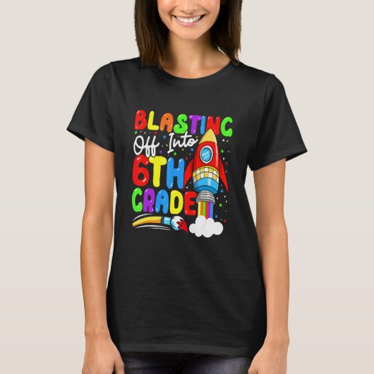 Blasting Off Into 6th Grade Back To School Boys K T-shirt (Voorkant)