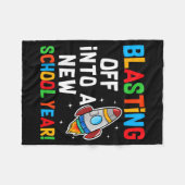 Blasting Off Into A New School Year First Day Teac Fleece Deken (Voorkant (Horizontaal))