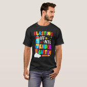 Blasting Off Into Kindergarten Funny Back To Schoo T-shirt (Voorkant volledig)