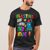 Blasting Off Into Second Grade Back To School Kids T-shirt (Voorkant)