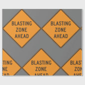 Blasting Zone Ahead Road Sign Cadeaupapier (Vlak)