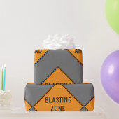 Blasting Zone Ahead Road Sign Cadeaupapier