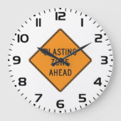 Blasting Zone Ahead Road Sign Grote Klok (Voorkant)