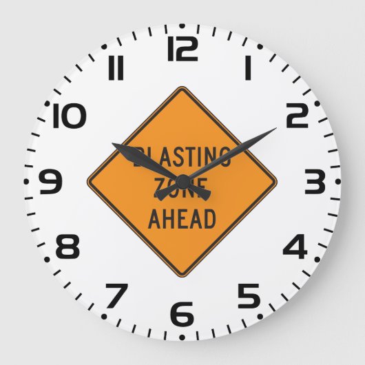 Blasting Zone Ahead Road Sign Grote Klok (Voorkant)