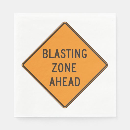 Blasting Zone Ahead Road Sign Servet (Voorkant)