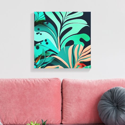 Blätter Canvas Afdruk (Insitu (Woonkamer))