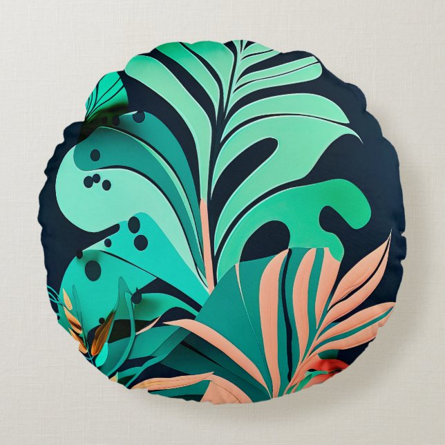 Blätter Rond Kussen (Voorkant)