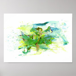 Blätter - Watercolor / Aquarell, Illustration Poster