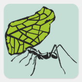 Blattschneideameise Natur Stencil Vierkante Sticker (Voorkant)