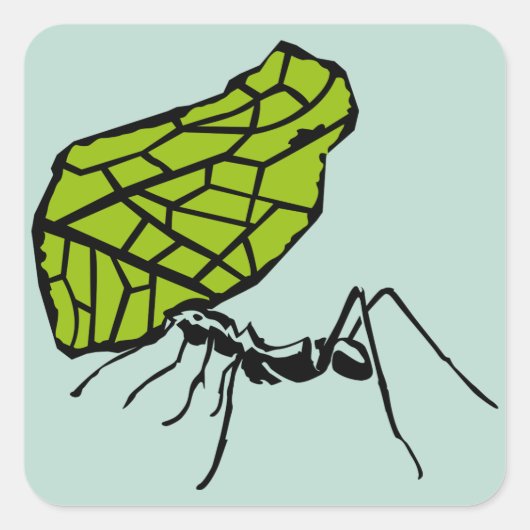Blattschneideameise Natur Stencil Vierkante Sticker (Voorkant)