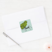 Blattschneideameise Natur Stencil Vierkante Sticker (Envelop)