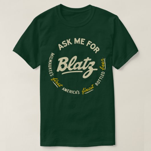 Blatz de beste bierretro defect brouwerij t-shirt (Design voorkant)