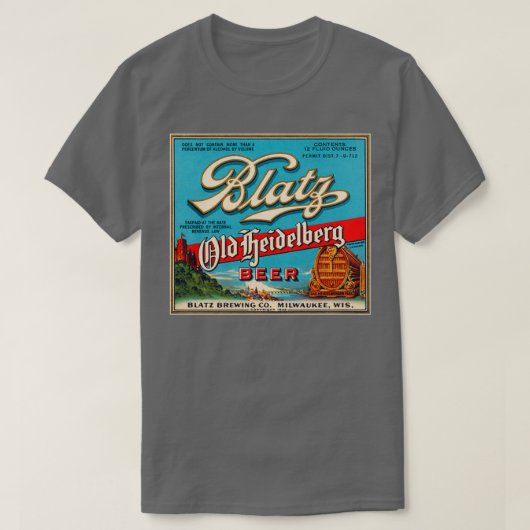 Blatz Old Heidelberg  Beer Label teruggezet 1 T-shirt (Design voorkant)