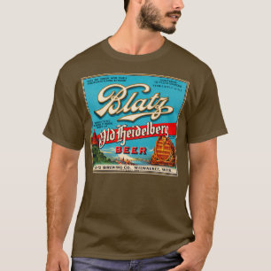 Blatz Old Heidelberg  Beer Label teruggezet T-shirt