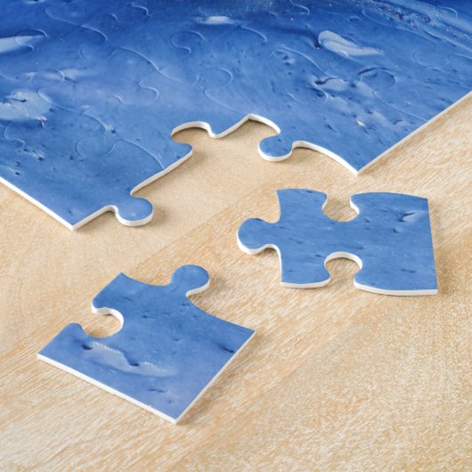 Blau abstrakt legpuzzel (Zijkant)