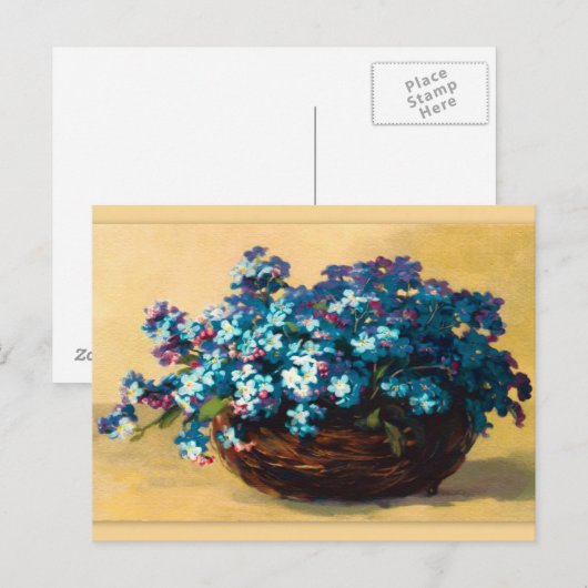 Blau Blumen Briefkaart (Voorkant / Achterkant)