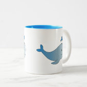 Blau-grauer Wal Tweekleurige Koffiemok (Voorkant rechts)