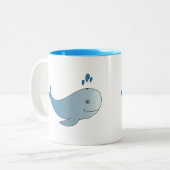 Blau-grauer Wal Tweekleurige Koffiemok (Voorkant links)