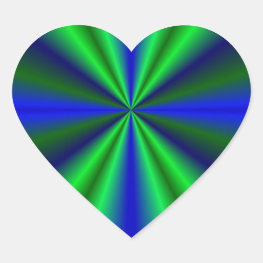 blau grün Regenbogen Hart Sticker (Voorkant)