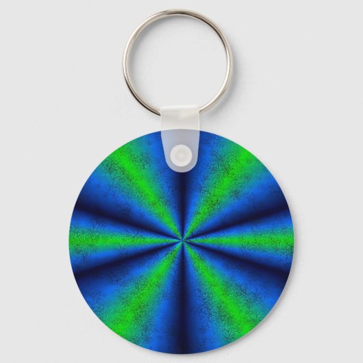 blau grün Regenbogen in Elefantenhaut leder Optik Sleutelhanger (Voorkant)