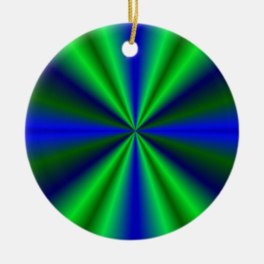 blau grün Regenbogen Keramisch Ornament (Voorkant)