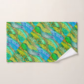 Blau-grünes dekoratives Muster Handdoek (Handdoek)