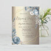 Blau Rozen Frame Champagne Goud Kaart (Staand voorkant)