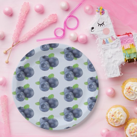 Blaubeeren Papieren Bordje (Feest)