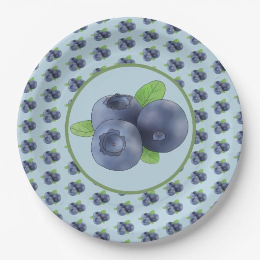 Blaubeeren Pappteller Papieren Bordje (Voorkant)