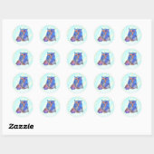 Blaue Eule Ronde Sticker (Vel)