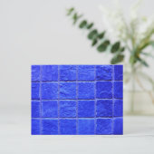 Blaue Fliesen Hintergrund Briefkaart (Staand voorkant)