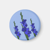 Blaue Gladiole Magneet (Voorkant)