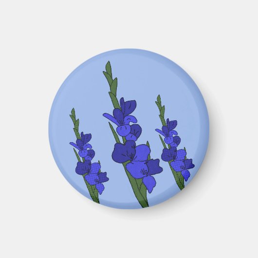 Blaue Gladiole  Magneet (Voorkant)
