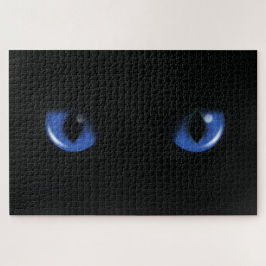 blaue Katzenaugen Legpuzzel (Horizontaal)