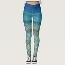 blaue moderne Leggings mit Meer