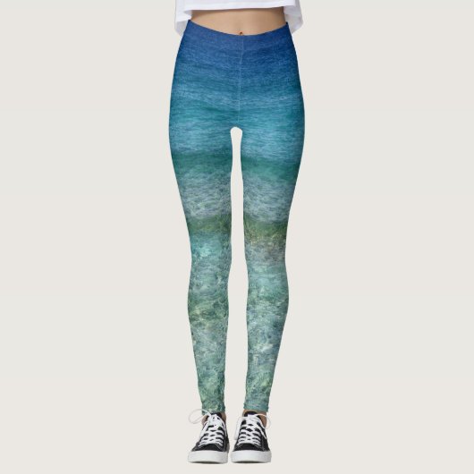 blaue moderne Leggings mit Meer (Voorkant)