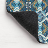 Blaue symetrisches Boho Muster 18583 b xl Muismat (Hoek)