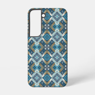 Blaue symetrisches Boho Muster 18583 b xl Samsung Galaxy Hoesje