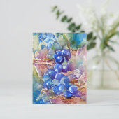 Blaue Weintrauben gemalt Briefkaart (Staand voorkant)