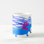 Blauer Axolotl mit Sternen Koffiemok (Center)