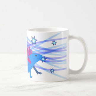Blauer Axolotl mit Sternen Koffiemok