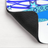 Blauer Axolotl mit Sternen Muismat (Hoek)